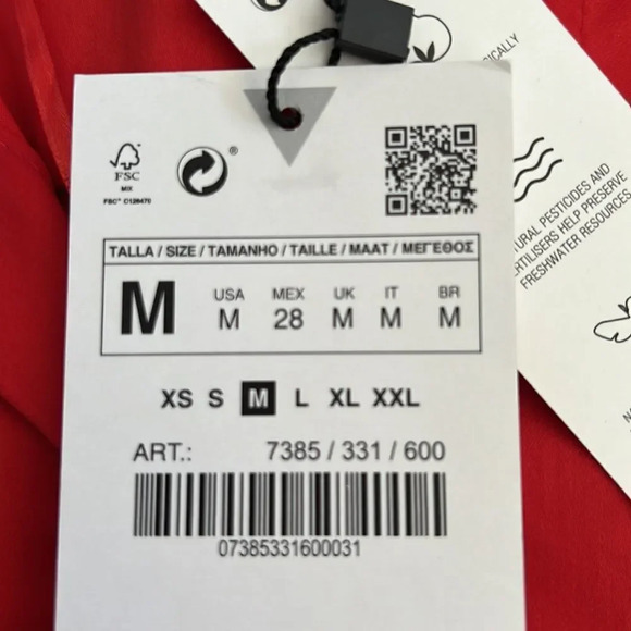 ZARA | Red | POPLIN SHIRT DRESS - Picture 7 of 10